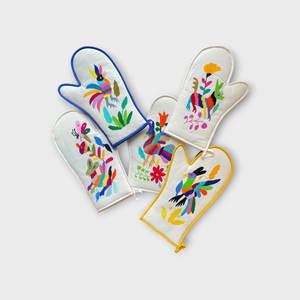 Otomi hand embroidered oven mits, right