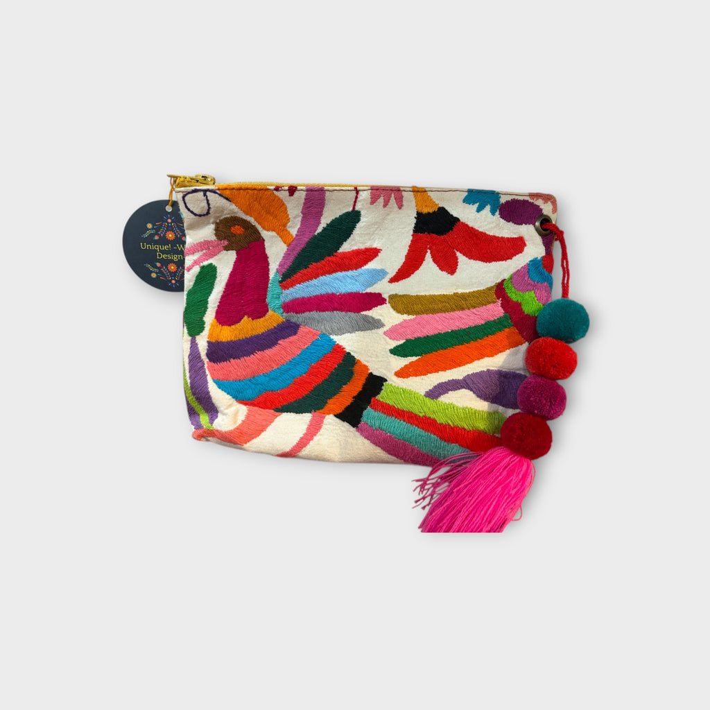 Unique, Handmade Otomi clutch/ make up bag