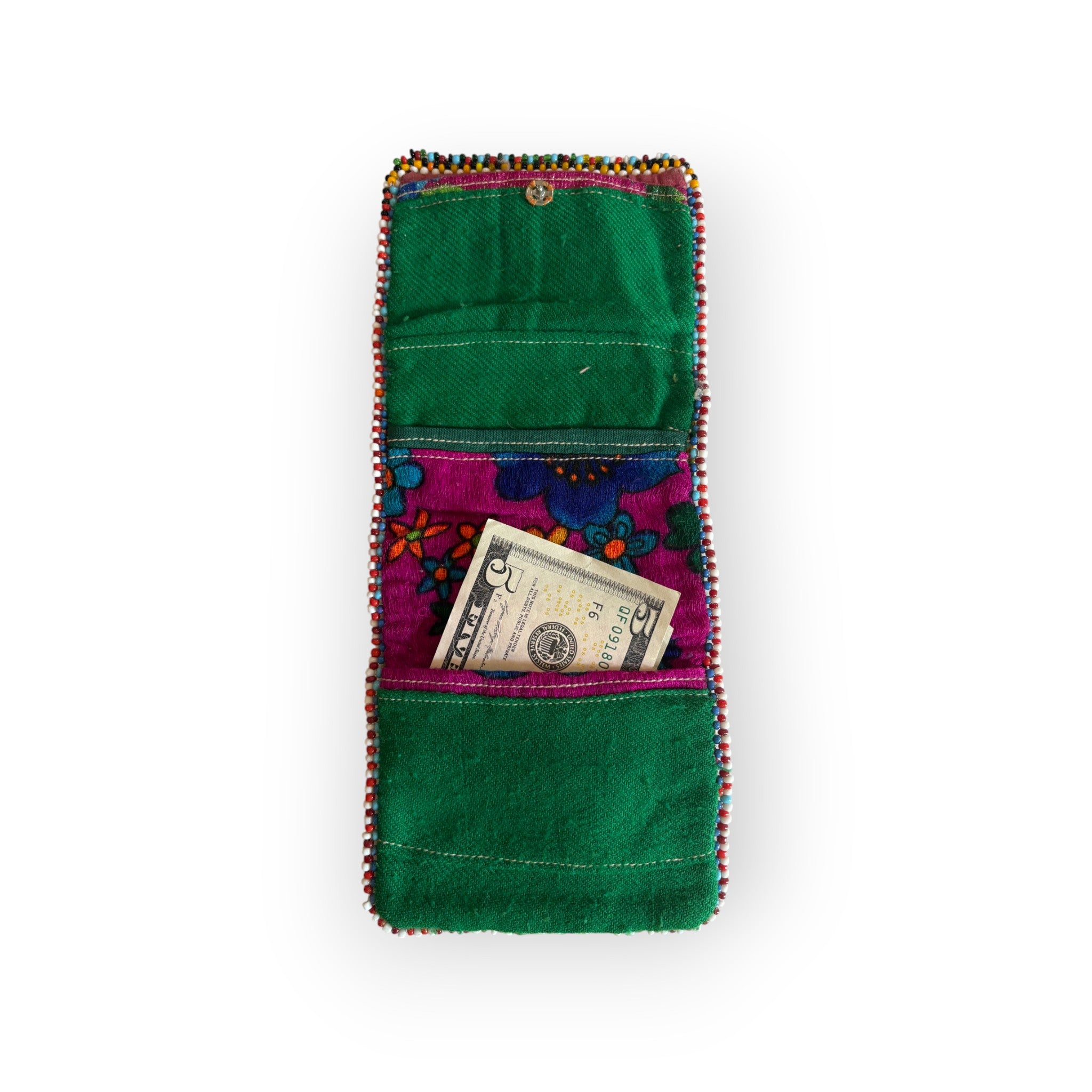 Vintage Hazara Tribe Silk Wallet from the 1940s, Ghazni, Afghanistan
