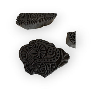 Set of 3 Antique Hand-Carved Wooden Stencil Blocks (Early 1900s) – Collector's Items