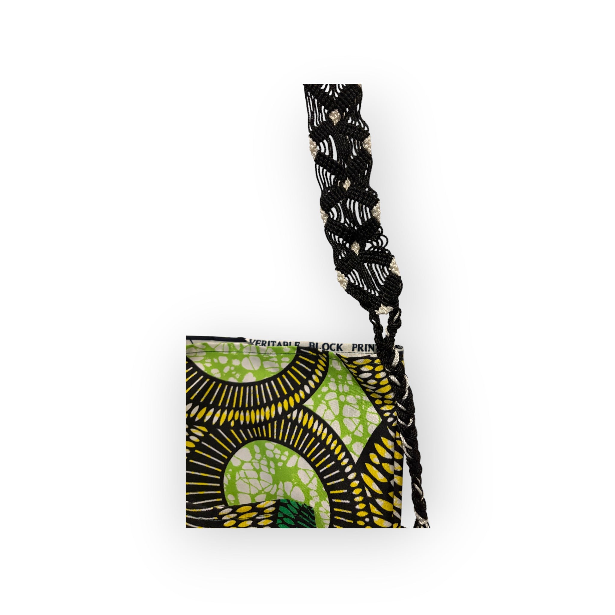 Ankara tote bag with macrame strap