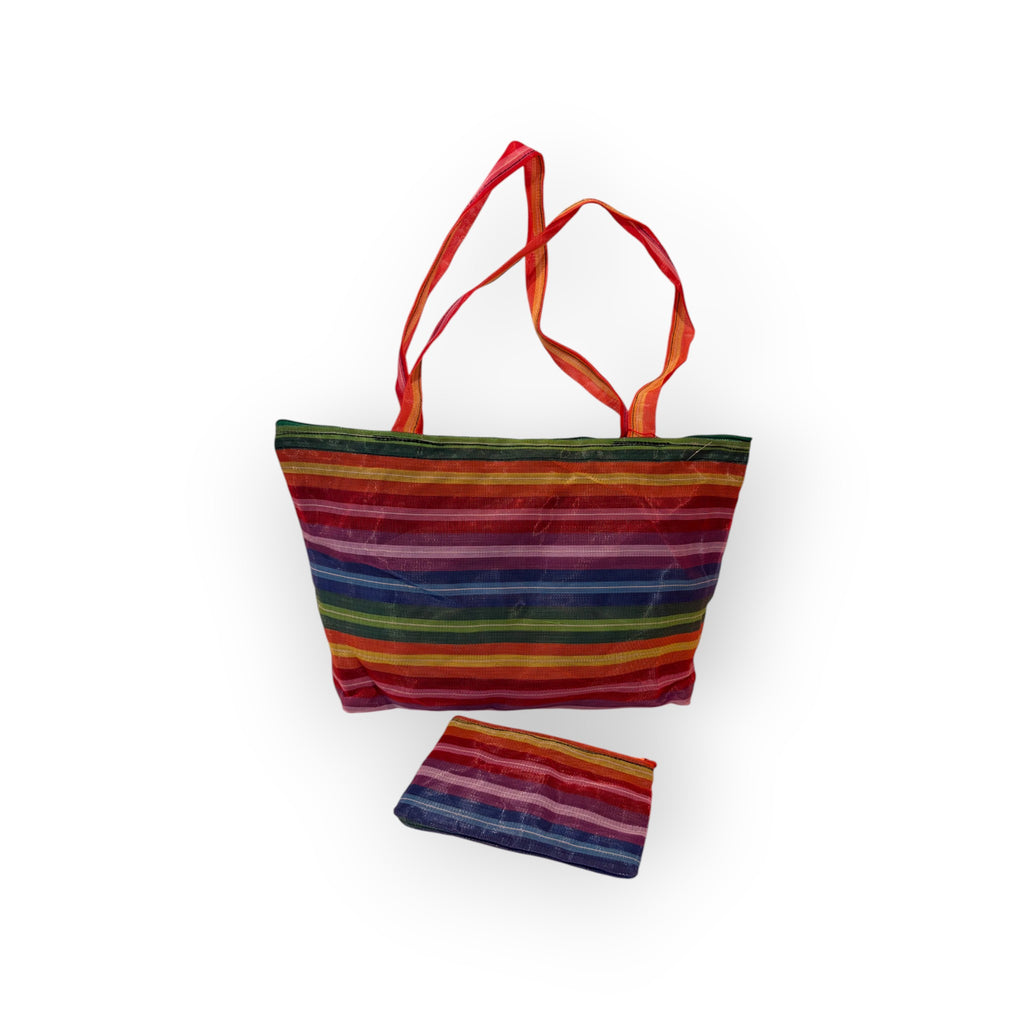 Bag and wallet, made of recycled plastic, Mexico
