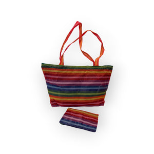 Bag and wallet, made of recycled plastic, Mexico