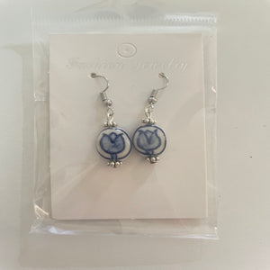 Delft blue ceramic earrings TULIP