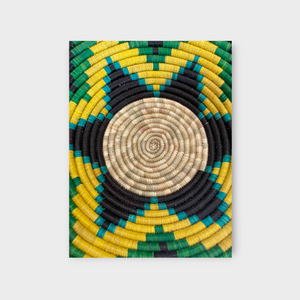 Sisal basket from Rwanda L, Green/yellow