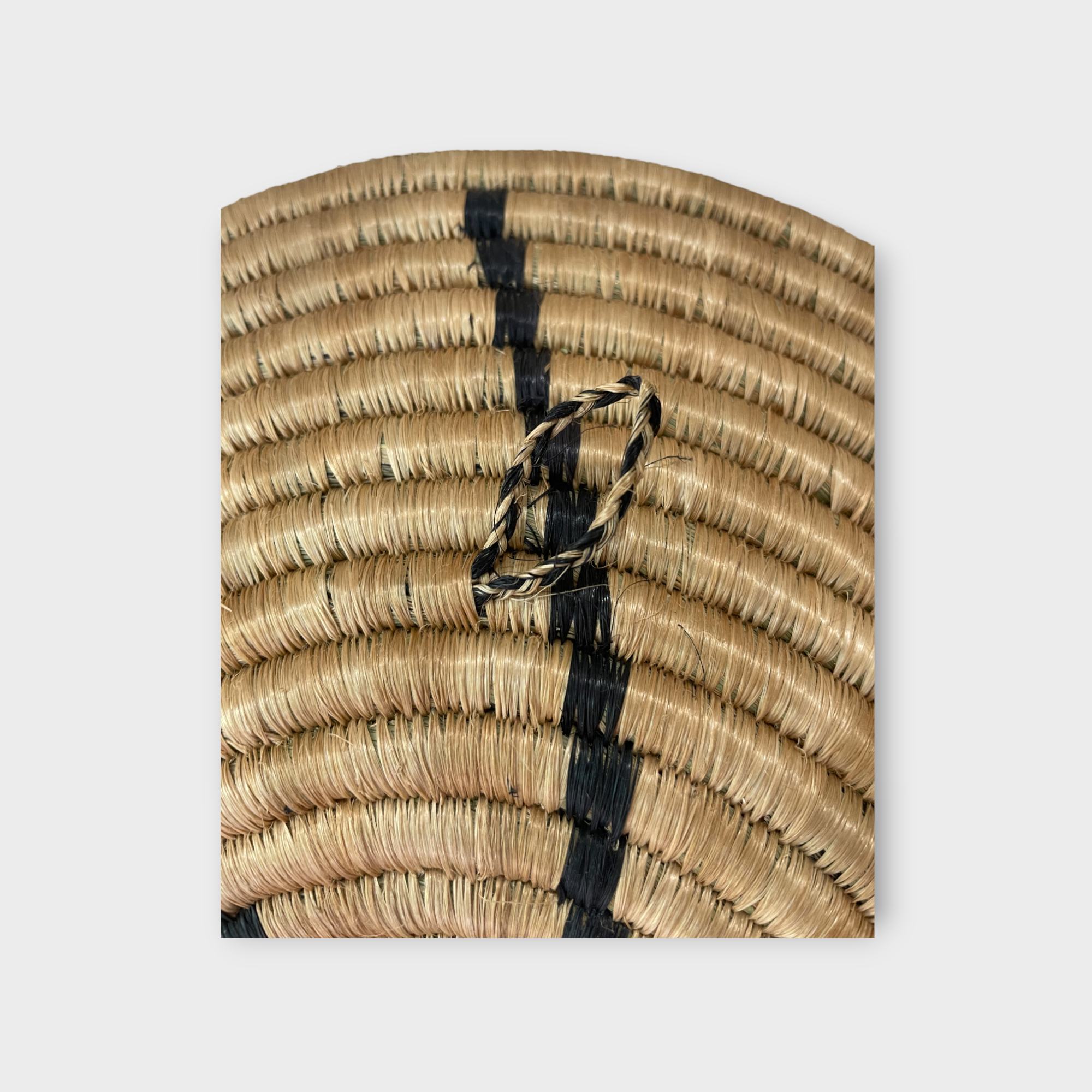 Sisal basket from Rwanda L, Green/yellow