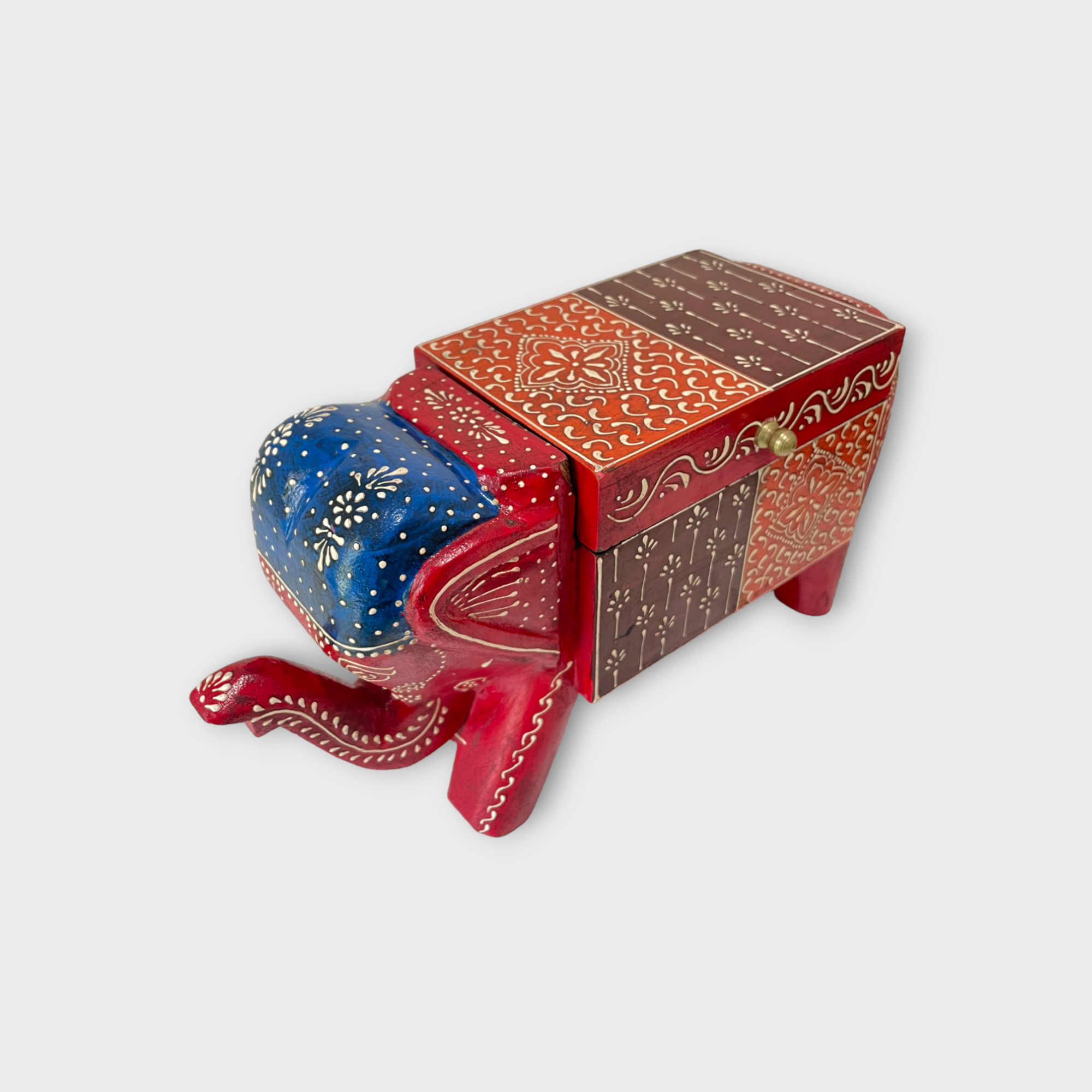 Wooden Elephant Jewelry Box from India