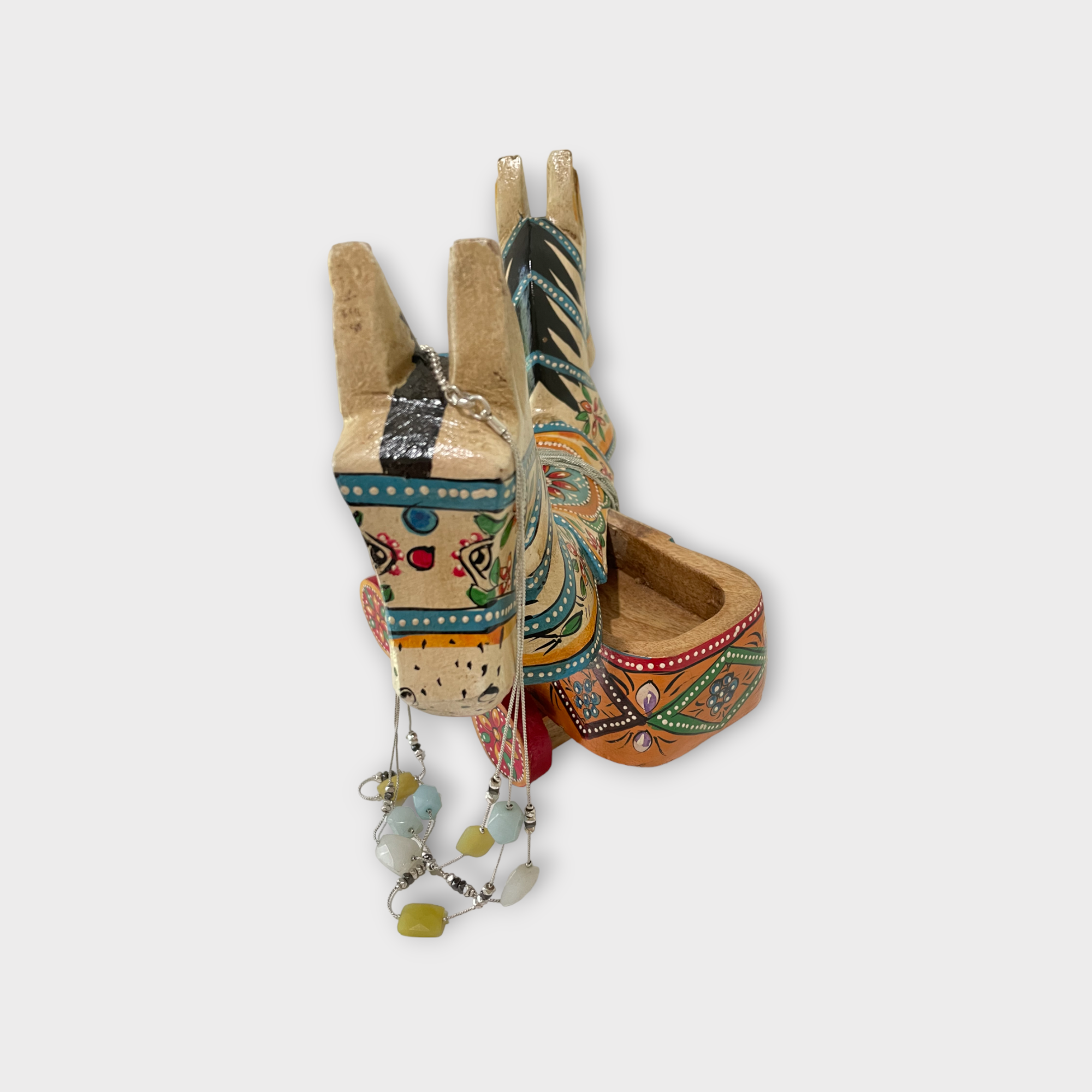 Wooden Horse Jewelry Box from India