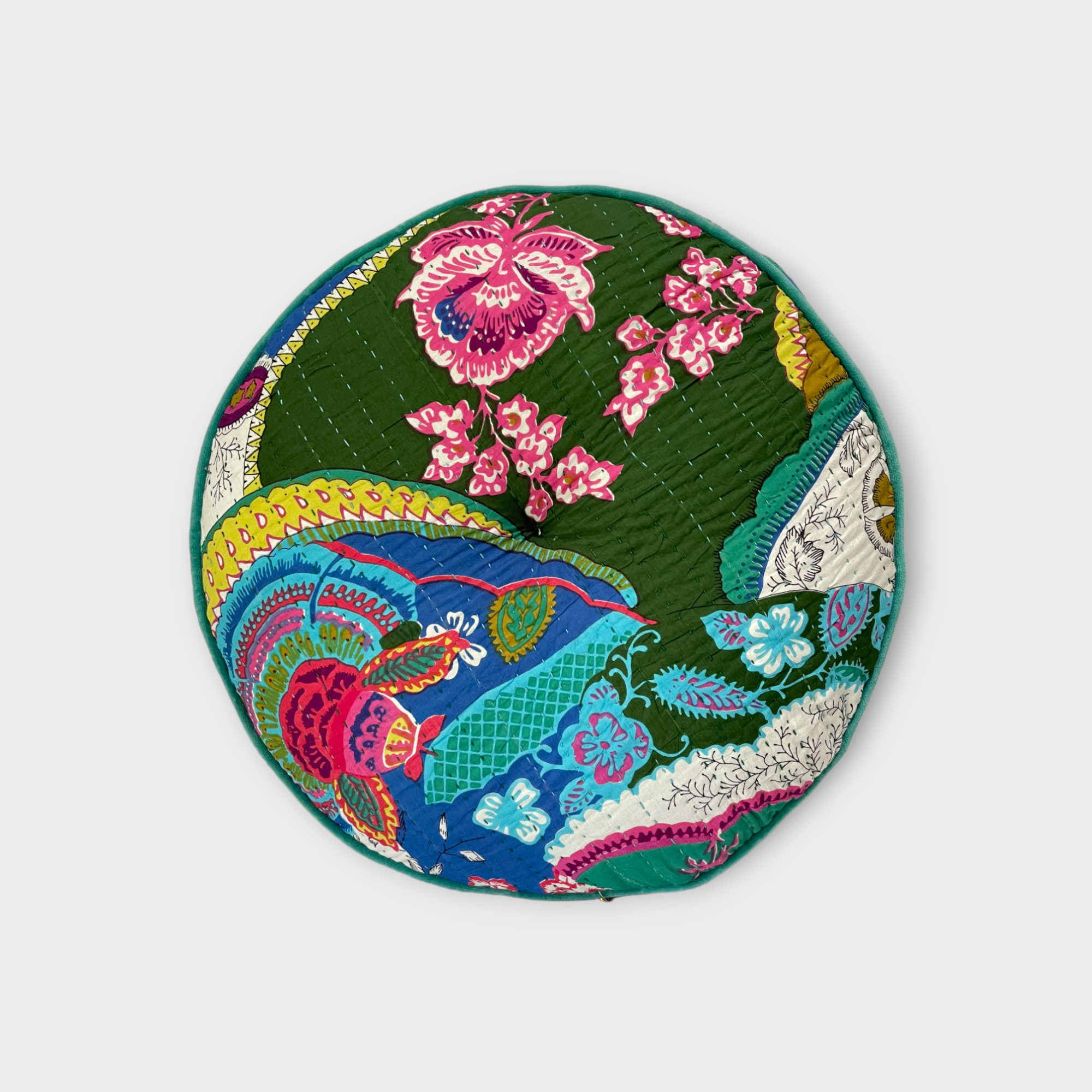 Big Round floor pillow, handmade from India (pouf)