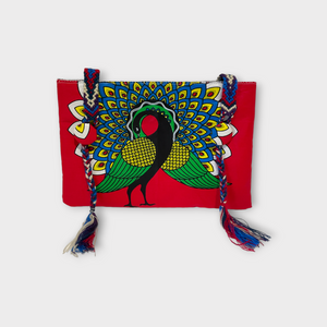 Ankara clutch, make up bag PEACOCK