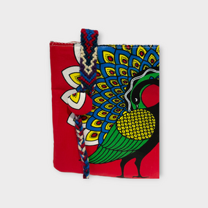 Ankara clutch, make up bag PEACOCK