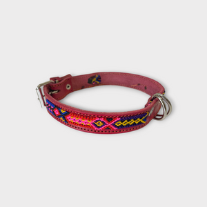 Leather and Macrame dog collar from Chiapas 45 (small)