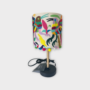 Otomi lamp, upholstered with hand embroidered Otomi fabric