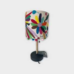 Otomi lamp, upholstered with hand embroidered Otomi fabric