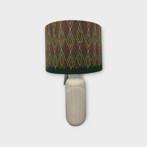 Ikat lamp with offwhite ceramic base