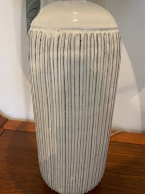 Ikat lamp with offwhite ceramic base