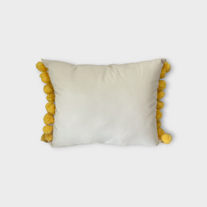 Otomi throw pillow, yellow pompom