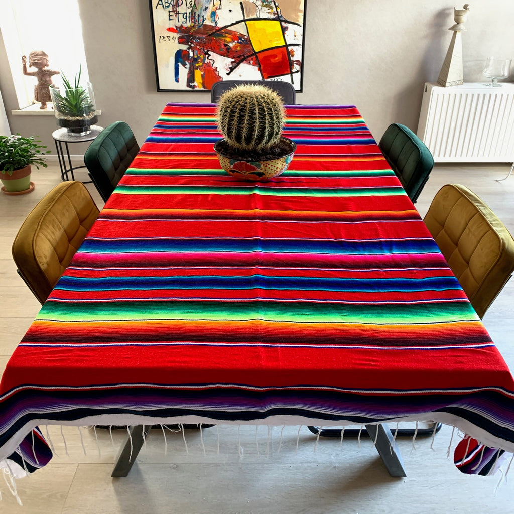Handwoven tablecloth/blanket from Oaxaca, Mexico 'Serape'