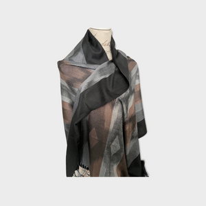 Pashima shawl from the Philippines ABSTRACT Black