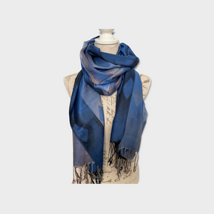 Pashima shawl from the Philippines ABSTRACT BLUE