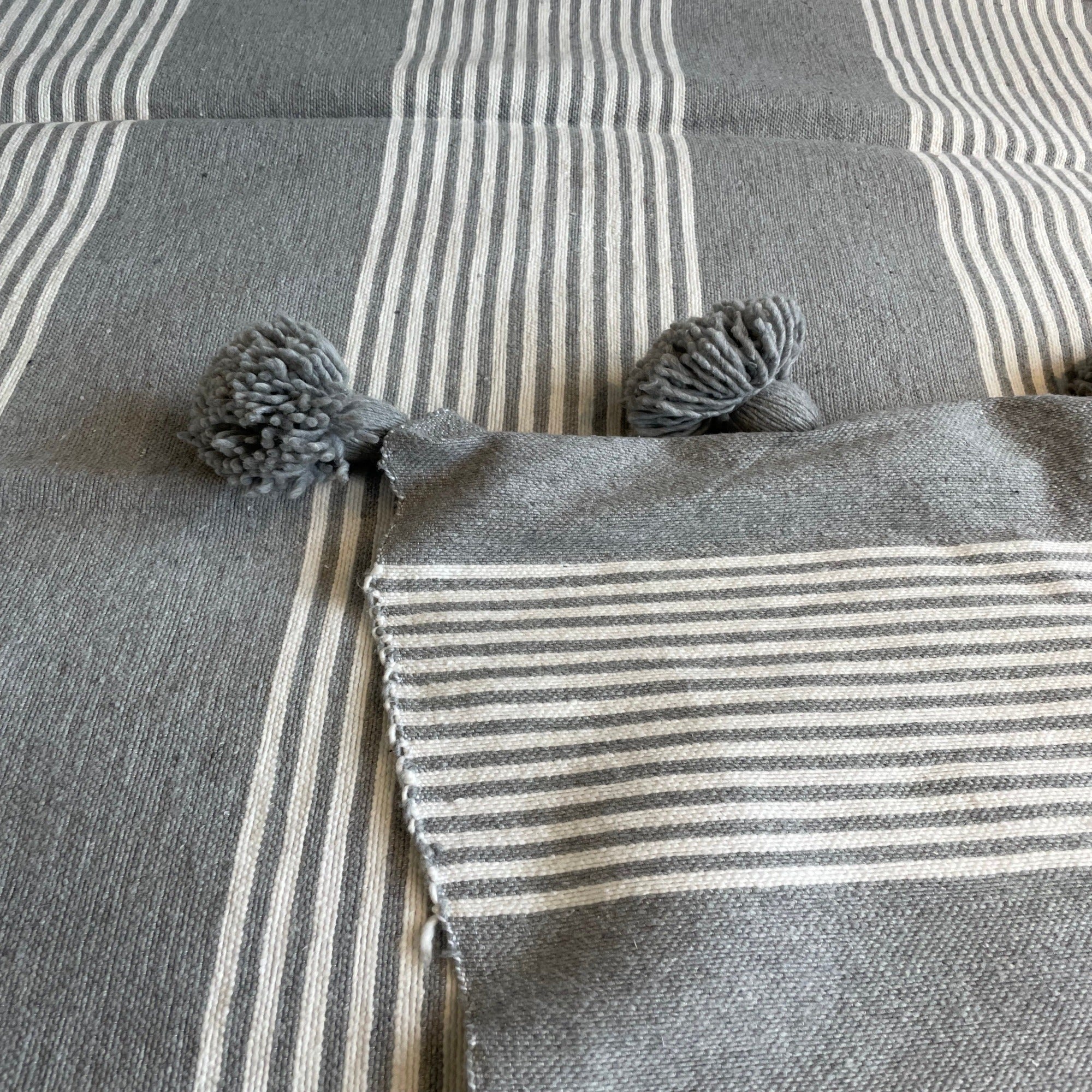 Grey and white Berber blanket