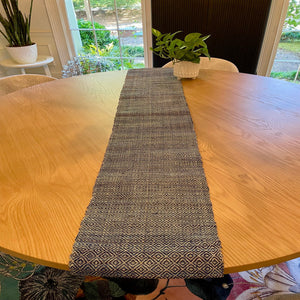 Raffia table runner from the Philippines, blue