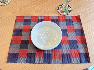 Set of 4 Cordillera placemats RED BLOCKS