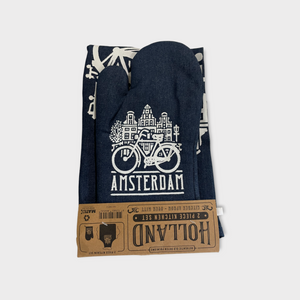 Dutch Heritage set of Apron and Oven mitten Bicycle
