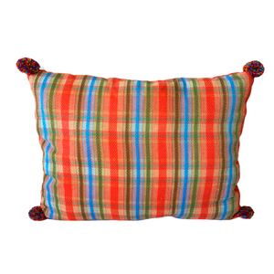 Inabel throw pillow with pompoms