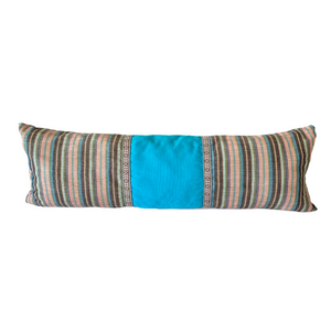 Long Kantarines lumbar pillow *Turquoise/pink