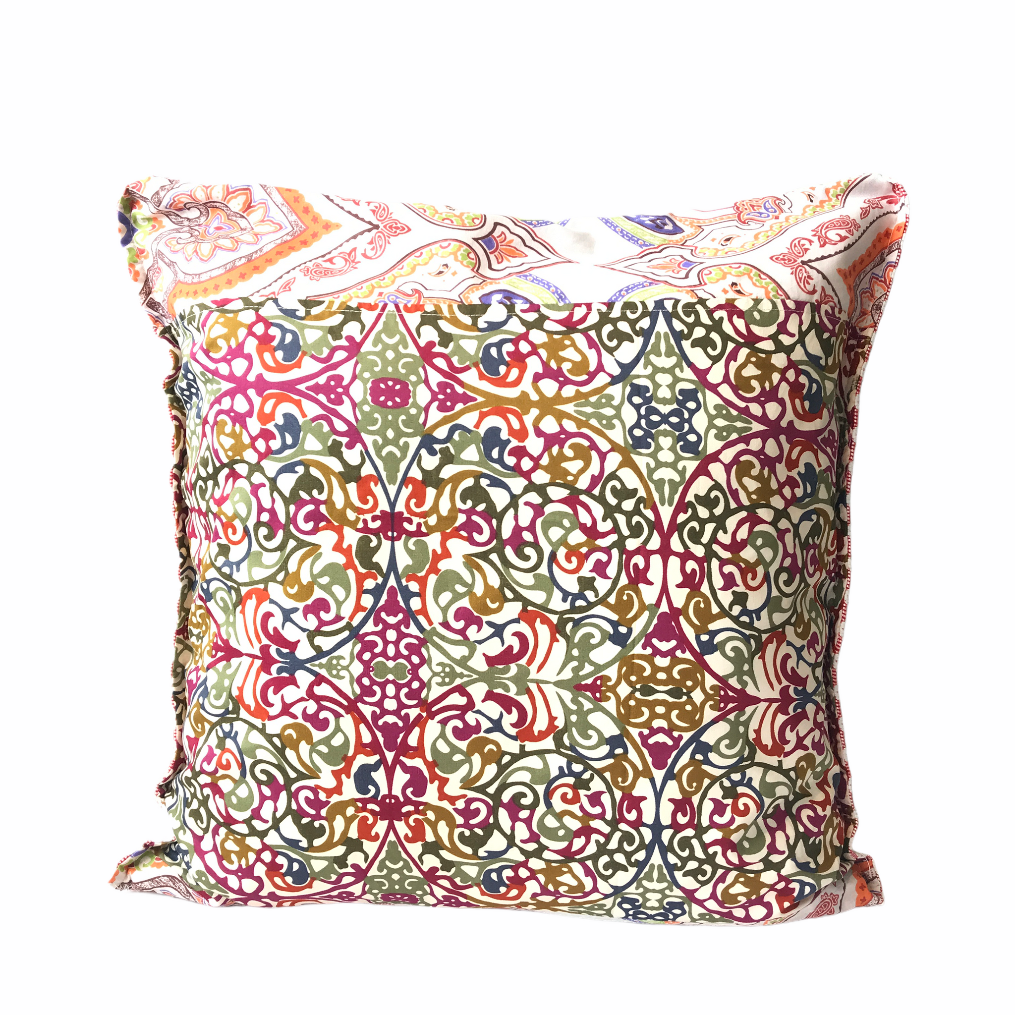 Inabel pillow cover with colourful backing