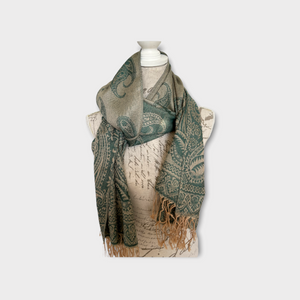 Pashima scarves from the Philippines PAISLEY green