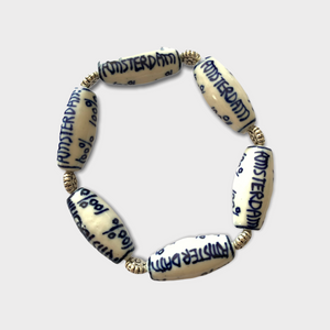 Delft blue ceramic bracelet AMSTERDAM