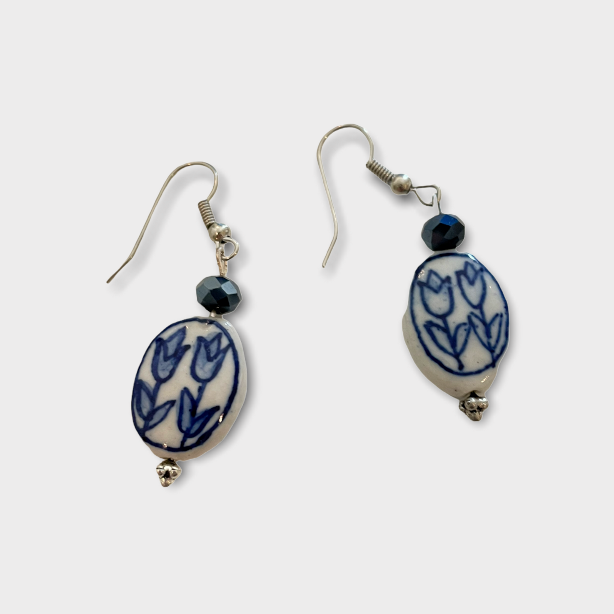 Delft blue ceramic earrings TULIP