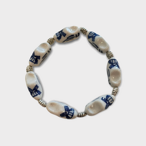 Delft blue ceramic bracelet WOODEN SHOE