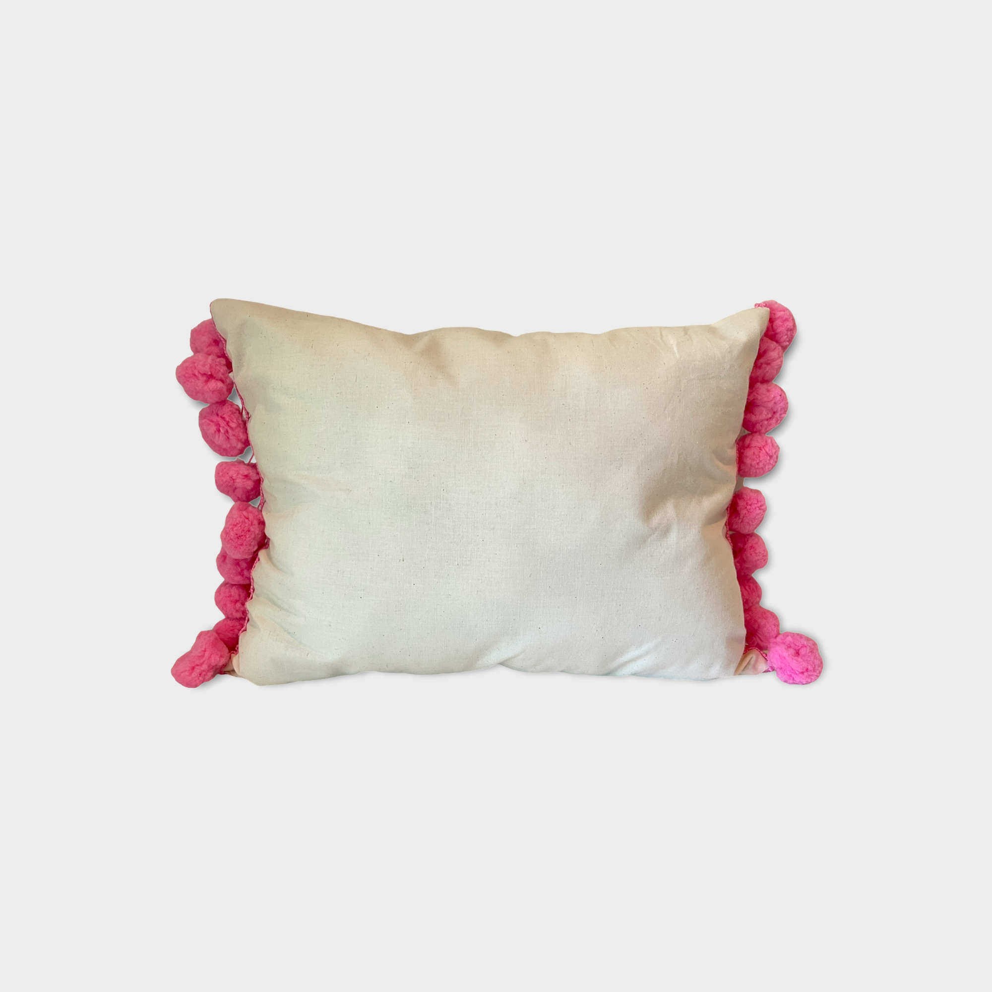 Otomi throw pillow, pink pompom