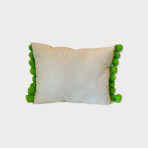 Otomi throw pillow, green pompom